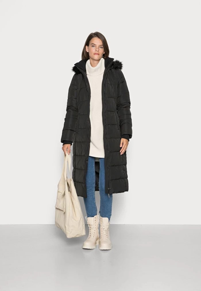 Manteau ANNA FIELD Anna Field Long Puffer With Hood Noir Femme | ETI-8935424